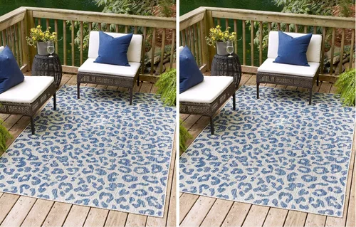 Miniatura 49 de Unique Loom Outdoor Safari Collection Alfombra de área - Leopardo (4 pies 1 pulgada x 6 pies 1 pulgada rectangular, gris claro/gris)