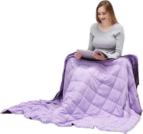 Miniatura 10 de MOTRIP Manta con peso para adultos, tamaño Queen, de 15 libras, manta refrescante para personas que duermen con calor, lavable a máquina, suave