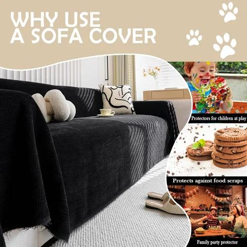Miniatura 4 de HANDONTIME Funda de sofá para sofá de corduroy Funda de sofá para niños Funda de sofá jacquard para biplaza Fundas de sofá seccional Funda de sofá