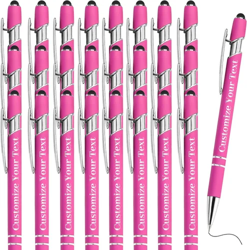 Miniatura 23 de Hasta 500 bolígrafos personalizados a granel con lápiz capacitivo, grabado, juego de bolígrafos con tu nombre, texto para mujeres de negocios