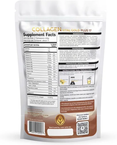 Miniatura 2 de Vital Life - Polvo de péptidos de colágeno – Colágeno hidrolizado con fórmula BioSynergy y 17 súper ingredientes, sabor a cacao, 16 onzas, apoya