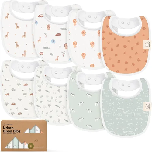 Miniatura 24 de Paquete de 8 baberos orgánicos para bebés niños, niñas - baberos de algodón suave para babear y dentición para bebé niña y niño, extra absorbentes