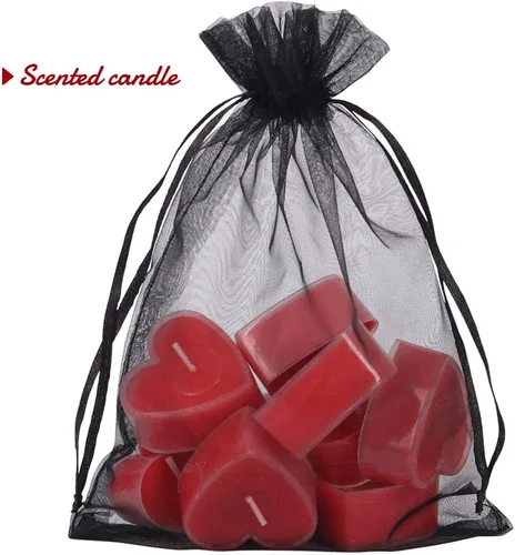 Miniatura 5 de YQL Bolsas de organza negras, 100 bolsas de regalo de 5 x 7 pulgadas, bolsas de malla para protección de frutas, bolsas de joyería, bolsas