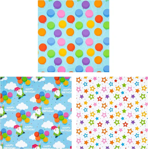 Miniatura 6 de RUSPEPA Rollos de papel de regalo de estraza, mini rollo, para cumpleaños, fiestas, vacaciones, 17 pulgadas x 10 pies por rollo, total de 3 rollos
