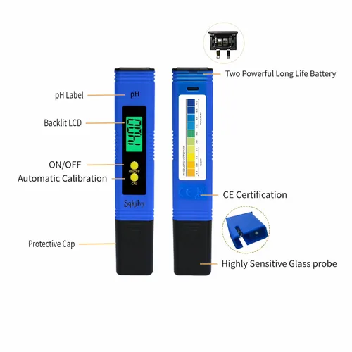 Miniatura 2 de Medidor de pH para hidroponía de agua, probador de pH digital, bolígrafo de 0.01 pulgadas de tamaño de bolsillo de alta precisión con rango