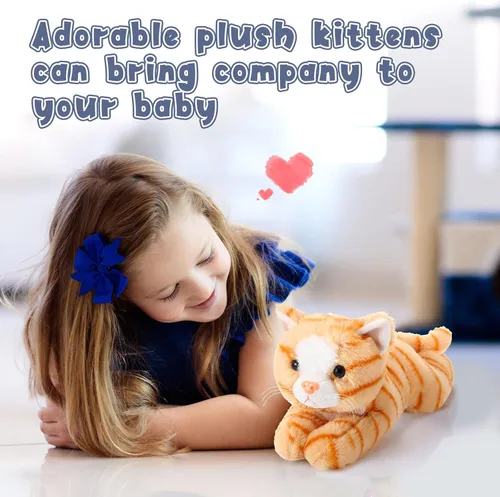 Miniatura 6 de 3 piezas de peluche de gato de 9 pulgadas, regalo para baby shower, regalos de fiesta, lindos juguetes de peluche para gatos pequeños, suministros