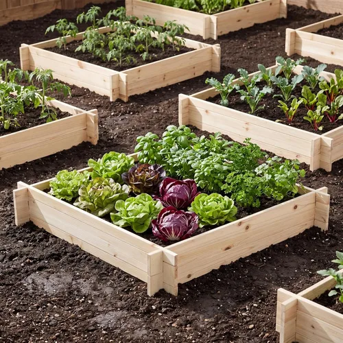 Miniatura 8 de Giantex Cama de jardín elevada de madera, 40 x 40 pulgadas, maceta cuadrada de madera de abeto con base abierta para verduras, flores, hierbas