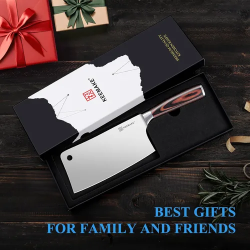 Miniatura 7 de Cuchillo KEEMAKE de 7 pulgadas, cuchillo para carne de servicio pesado con acero alemán de alto carbono inoxidable 1.4116, cuchillo de verduras