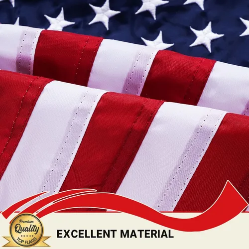 Miniatura 7 de TOPFLAGS Bandera de Estados Unidos bordada de nailon de 12 x 18 pulgadas para exteriores con 2 ojales de latón resistente, 250 aniversario