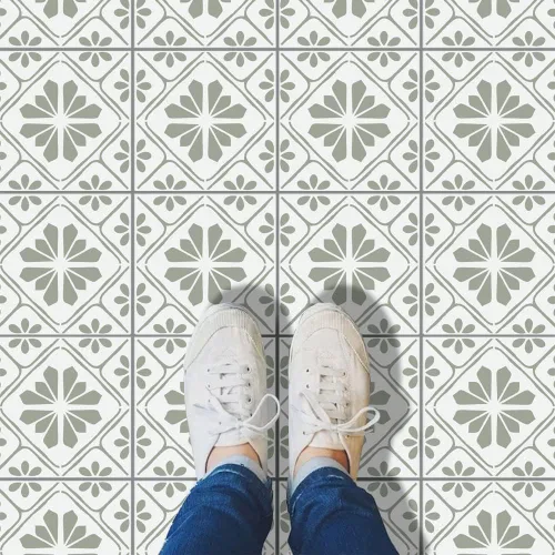 Miniatura 3 de HELLATHUND 4 plantillas de azulejos reutilizables de 12 x 12 pulgadas, plantillas de hormigón para patio, plantillas de piso grandes para diseño