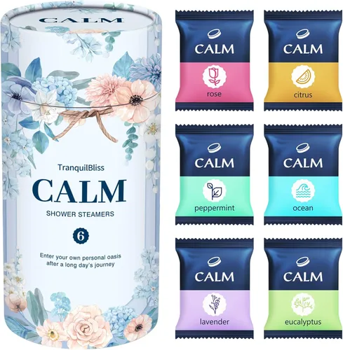 TranquilBliss Vaporizadores de ducha, 6 unidades, bombas de ducha perfumadas con fragancia orgánica y natural, cuidado personal y relajación,