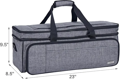 Miniatura 7 de HOMEST Estuche de transporte de doble capa con bolsillo para tapete para Cricut Maker 4, Explore 4, múltiples bolsillos frontales para accesorios