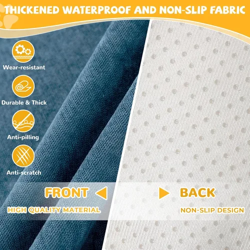 Miniatura 4 de Funda de sofá para sofá de 2 cojines, apta para mascotas, resistente al agua, antiarañazos, protector de muebles seccional en forma de L, funda