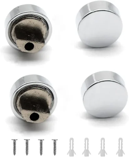 Miniatura 5 de Juego de 4 clips de vidrio flotante de aleación de zinc, soporte para espejos de pared o clip, espejos de baño, hoja de soporte, espejo de tocador