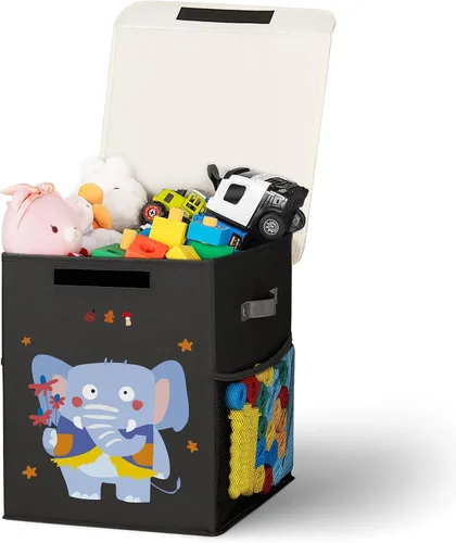 Miniatura 11 de Caja de almacenamiento grande de juguetes de 40 litros con tapa, caja grande de juguetes para niños, niñas y niños, cuarto del bebé y sala de estar