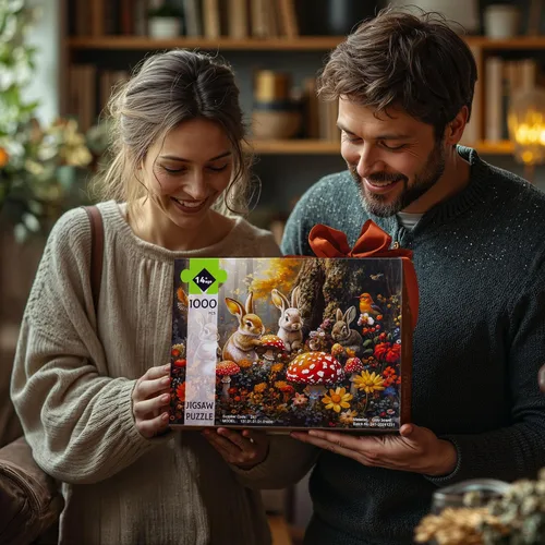 Miniatura 9 de Rompecabezas para adultos de 1000 piezas, rompecabezas de conejo de Pascua, rompecabezas de 1000 piezas para adultos con letras en la parte
