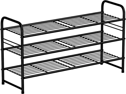 Miniatura 16 de SUFAUY - Estante para zapatos apilable de 2 niveles, zapatero para entrada, con gran capacidad, organizador de calzado para dormitorio, rejilla