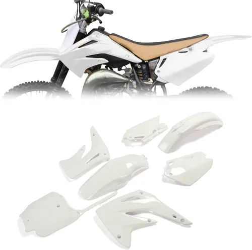 HECASA Kit completo de reemplazo de plástico compatible con Honda CR85R 2003-2007 (Blanco)