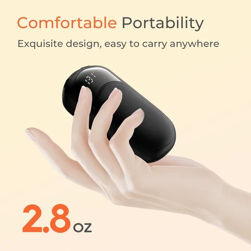 Miniatura 6 de Electric Hand Warmers Rechargeable, 104–131°F with Temp & Battery Display, 3 Heat Levels, Fast Heating, Smart Temp Control, Pocket-Size, Fits in