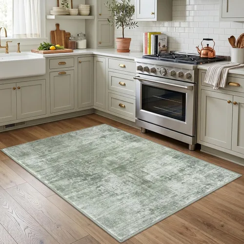 Miniatura 998 de IOHOUZE Alfombra abstracta lavable de 3 x 12 pies para pasillos, antideslizante para cocina, camino de entrada de lana sintética para interiores
