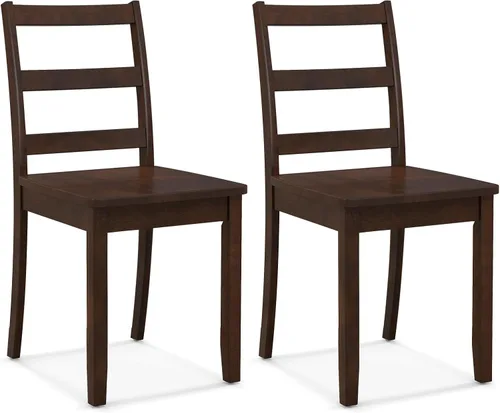 Miniatura 11 de Giantex Juego de 2 sillas de comedor de madera blanca - Sillas de cocina sin brazos de madera con patas de madera de goma sólida, almohadillas