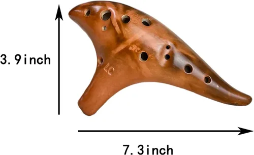 Miniatura 4 de RUOSWTE Ocarina, 12 hoyos Alto C, instrumento de juego profesional, instrumento de viento con tutorial de partituras y cordón, para niños y adultos