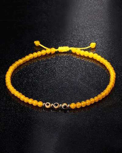Miniatura 6 de Pulseras de tobillo de mal de ojo para mujer, tobilleras de cuentas para playa, accesorios de piedras preciosas curativas de cristal ajustable