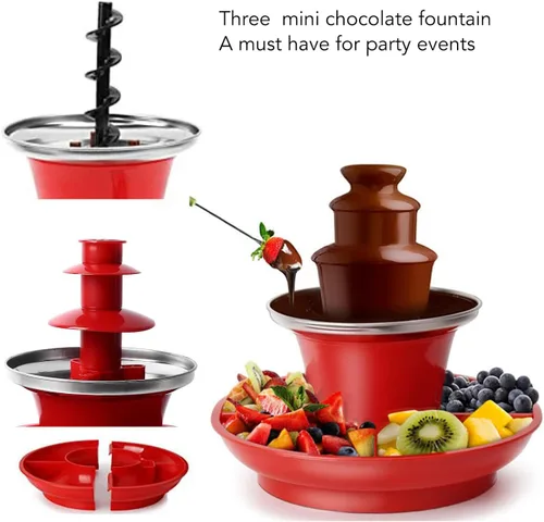 Miniatura 3 de Máquina eléctrica de 3 niveles para fondue de chocolate para fiestas, fuente de chocolate con placa desmontable grande, alta capacidad, perfecta