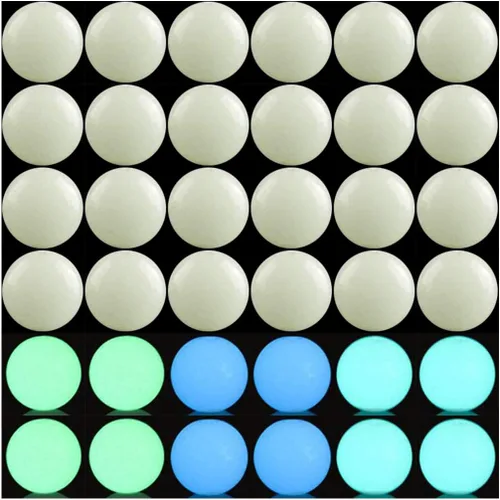 Cuentas de piedra solar luminosas que crecen en la oscuridad, cuentas sueltas de 0.394 pulgadas (0.394 in), 100 unidades de agujero mixto azul y