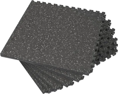 Miniatura 9 de 0.56 Inch Thick 96 Sq Ft Gym Flooring for Home Gym, 24 Tiles Robust Rubber Top with Eva Foam Exercise Equipment Mats, Protective Flooring Puzzle Mat