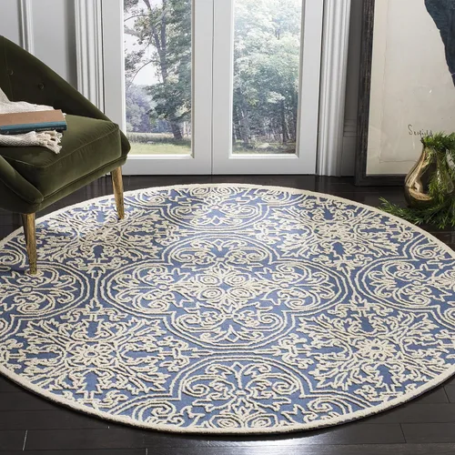 Miniatura 18 de SAFAVIEH Trace Collection - Alfombra decorativa de 2 x 3 pies, color marfil, lana hecha a mano, ideal para zonas de alto tráfico en entrada, sala