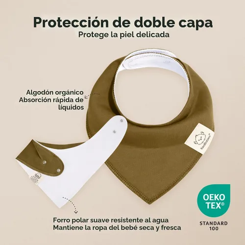 Miniatura 2 de KeaBabies Paquete de 8 baberos orgánicos tipo bandana para bebés para niños y niñas, baberos triangulares súper absorbentes para babear y dentición