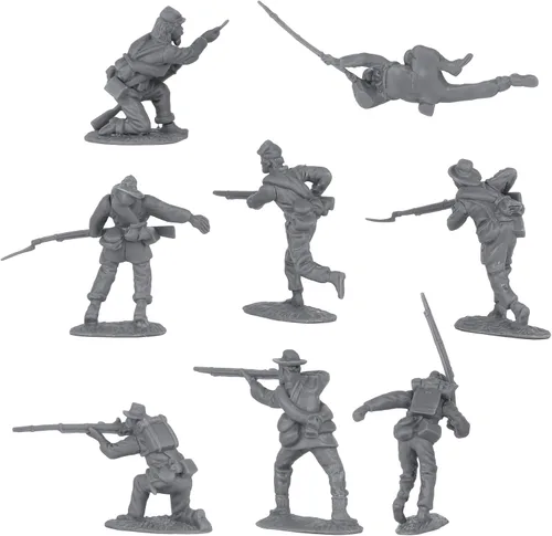 Miniatura 7 de BMC CTS American Civil War Plastic Army Men - 32 figuras de soldado azul y gris