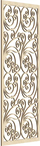 Miniatura 55 de 9 3/8"W x 24 3/8"H x 1/4"T Marilla Decorativos Paneles de Pared de Madera Calado, Abedul