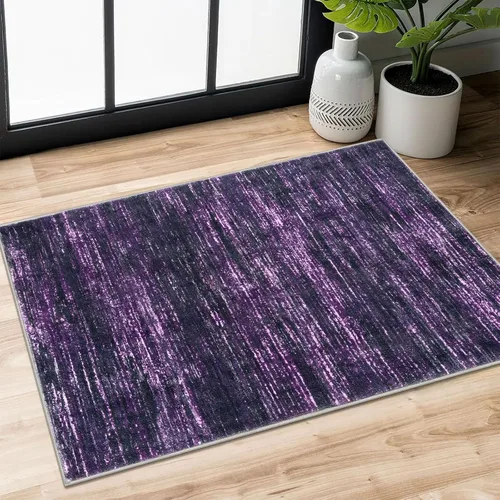 Miniatura 64 de SIILOOM 2 x 3 Alfombra moderna y abstracta para entrada, alfombra neutra azul marino gris multicolor súper suave de área pequeña, alfombras lavables