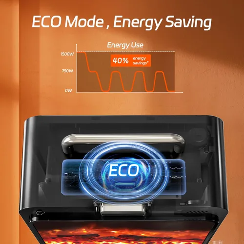 Miniatura 4 de Feculs Calentador eléctrico de chimenea, calentadores de chimenea portátiles 3 en 1 para uso en interiores, calentador de espacio de 750/1500 W