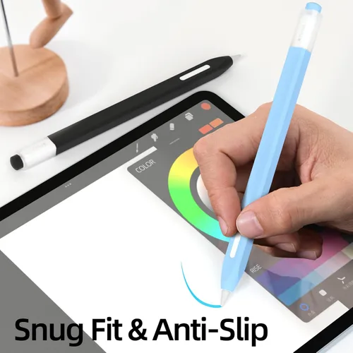 Miniatura 2 de Paquete de 2 estuches compatibles con Apple Pencil Pro/Apple Pencil de 2ª generación, funda de silicona antideslizante, compatible con carga