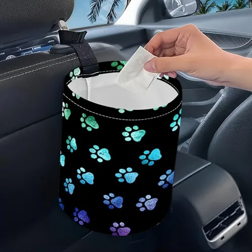 Miniatura 17 de Papelera portátil reutilizable impermeable para automóvil, organizador de vehículos multiusos, esenciales para viajes por carretera (abeja)
