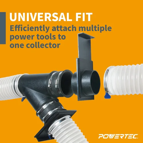 Miniatura 3 de Powertec 70108, compuerta de regulación de tiro de 4-pulgadas para colector de polvo y aspiradora