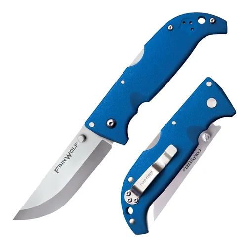 Miniatura 7 de Cold Steel Finn Wolf - Cuchillo plegable de caza con mango naranja AUS8A de 3.5 pulgadas, afilado, 4.375 pulgadas, Griv-Ex Blaze mango naranja