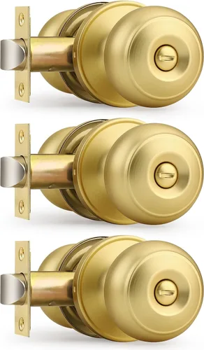 Miniatura 66 de Probrico - Perillas de puerta de negro mate, manijas de puerta con cerradura y perilla, manijas de puerta interior sin llave para baño y dormitorio