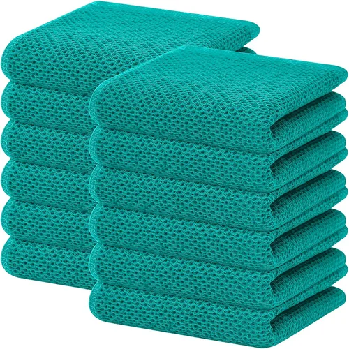 Miniatura 156 de Homaxy Paños de cocina de 100% algodón con tejido de gofre, ultra suaves, absorbentes, de secado rápido, 12 x 12 pulgadas, paquete de 6, amarillo
