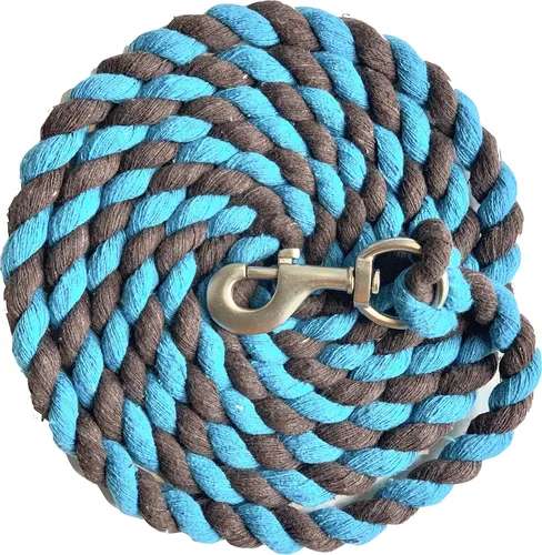 Miniatura 3 de Majestic Ally Paquete de 2 cuerdas de plomo de algodón sólido para caballos y ganado – 10 pies de largo y 5/8 pulgadas de grosor – Broche de perno