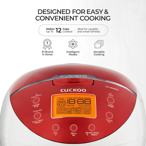 Miniatura 2 de CUCKOO Arrocera Micom de 6 tazas (sin cocinar) / 12 tazas (cocidas), arrocera con lógica difusa con temporizador de retardo y ajuste
