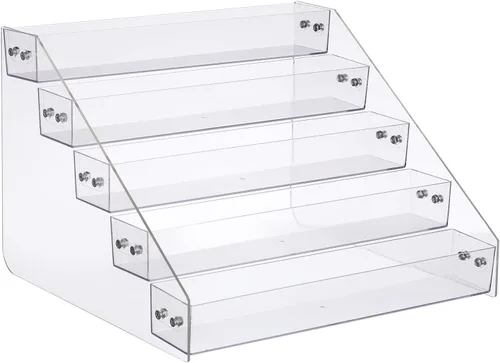 Estante de especias acrílico de varios niveles, estante organizador de condimentos para encimera, gabinete, despensa, almacenamiento de cocina - 5 1