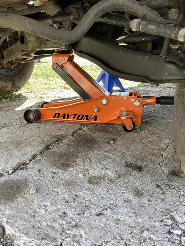 Miniatura 4 de Gato de piso resistente de acero de 3 toneladas con bomba rápida - naranja