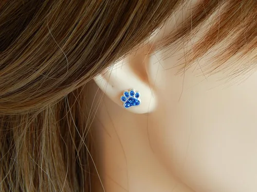 Miniatura 3 de Aretes de plata de ley 925 con estampado de pata (elige tu estilo) (sin níquel)