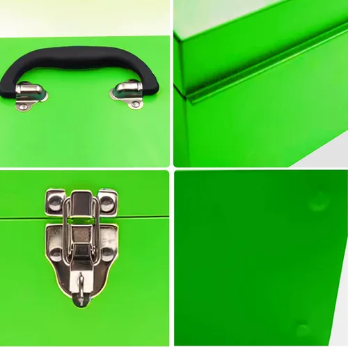 Miniatura 3 de Caja de herramientas de metal portátil con bloqueo, caja de herramientas de metal, caja de herramientas, organizador de peaje, kit de herramientas