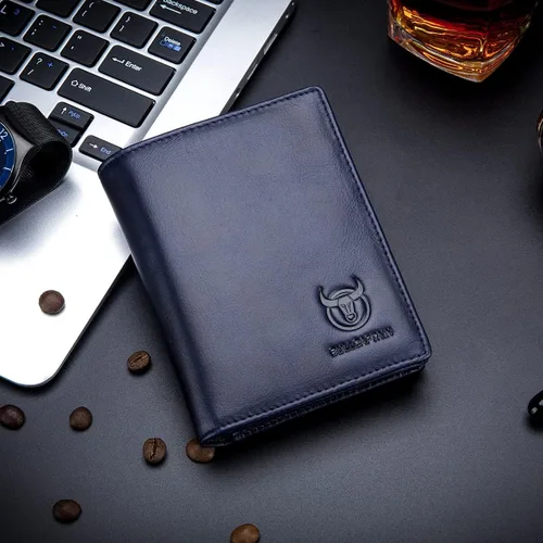 Miniatura 2 de BULLCAPTAIN Cartera plegable de cuero genuino de gran capacidadtitular de la tarjeta de crédito para los hombres con 15 ranuras para tarjetas