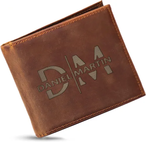 Billeteras de cuero personalizadas para él, novio, marido, hombre, hijo, billetera plegable grabada para hombres, billeteras, regalo de hombre para